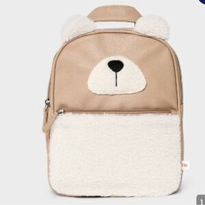 Cat & Jack Beige and Cream Bear Backpack